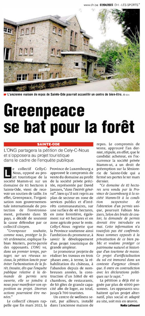 Greenpeace se bat pour la forêt.