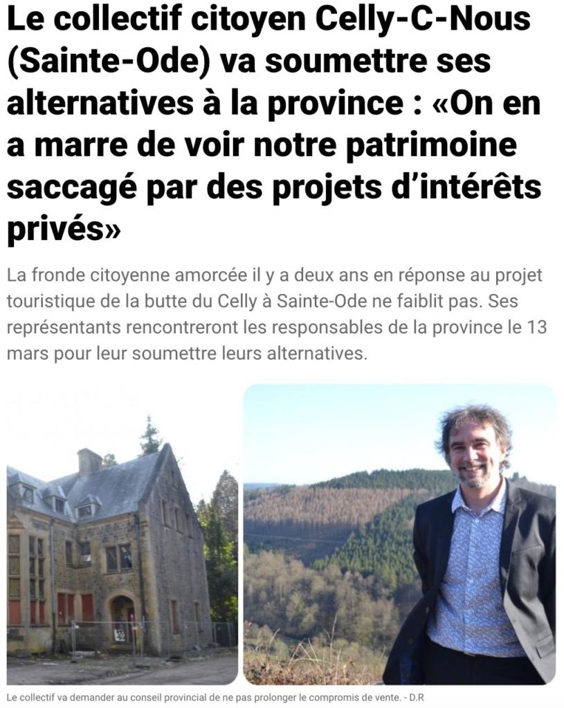 Le collectif citoyen Celly-C-Nous (Sainte-Ode) va soumettre ses alternatives à la province.